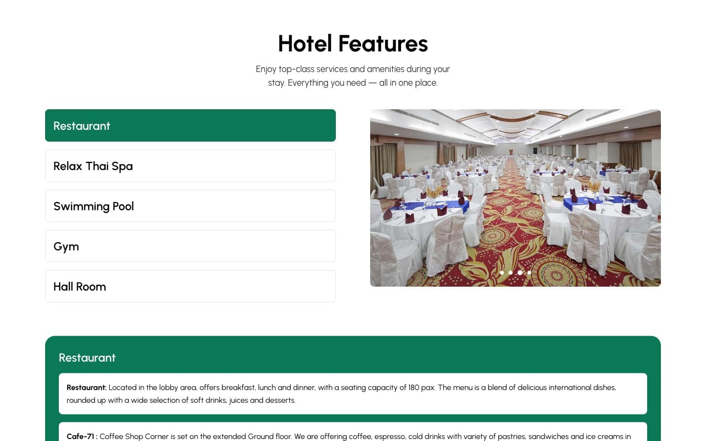 Hotel D'more — features