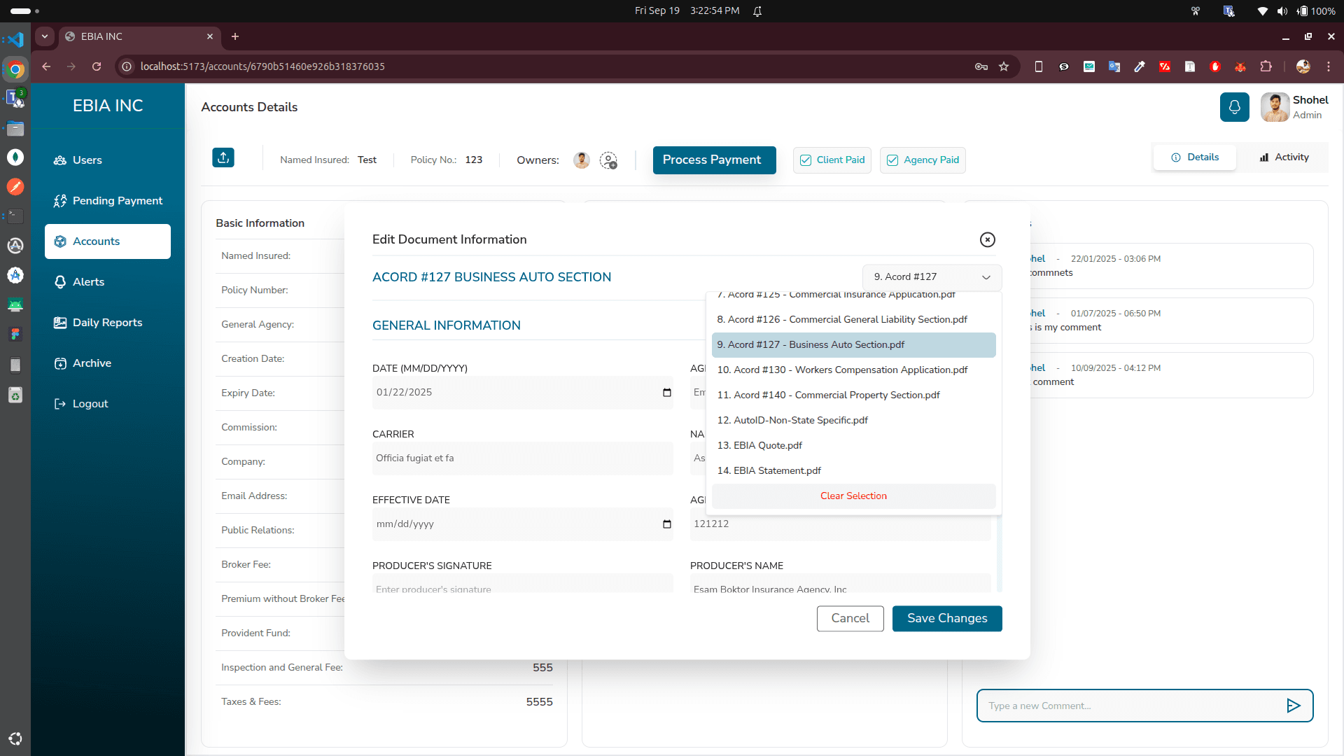Insurance Agency Task CRM System 8